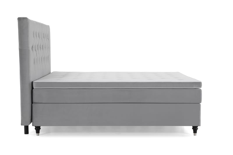 Royal Velvet kontinentalseng 180x200 cm - Lysegrå med lave drejede ben - Møbler - Senge - Komplet sengepakke