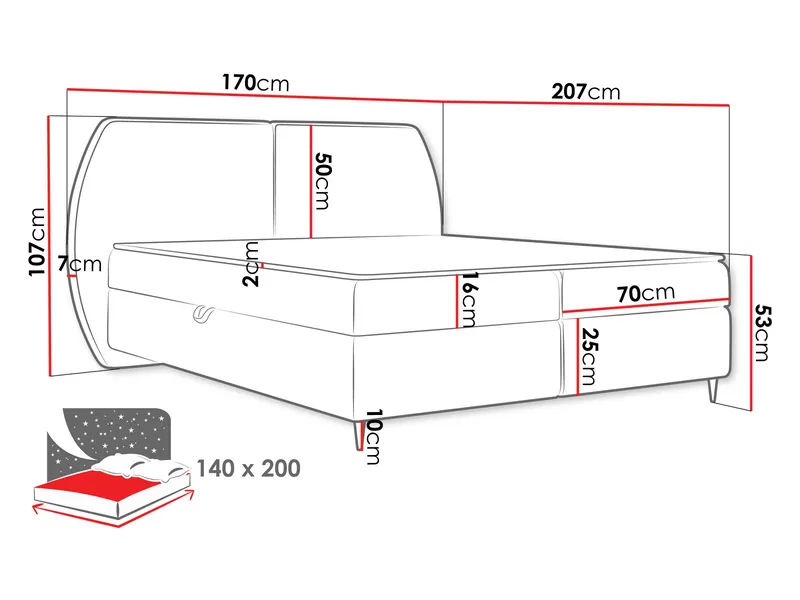 Rynricon Sengesæt Kontinentalseng 140x200 cm - Beige - Møbler - Senge - Komplet sengepakke