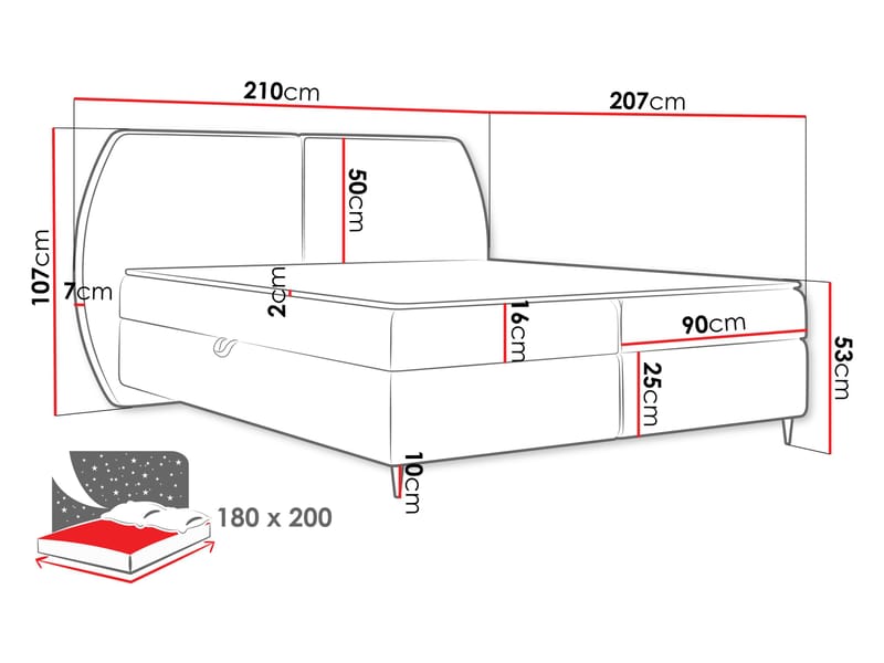 Rynricon Sengesæt Kontinentalseng 180x200 cm - Gul - Møbler - Senge - Komplet sengepakke