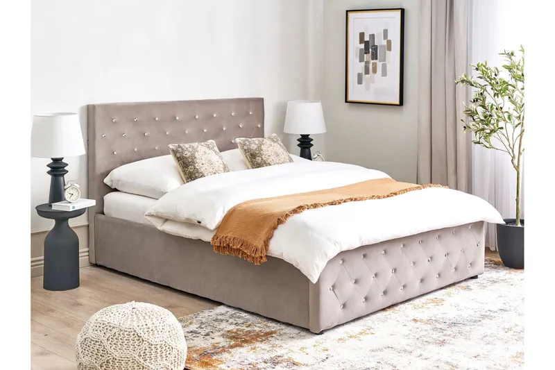 Saleux Sengeramme 140x200 cm - Taupe - Møbler - Senge - Sengeramme & sengestel