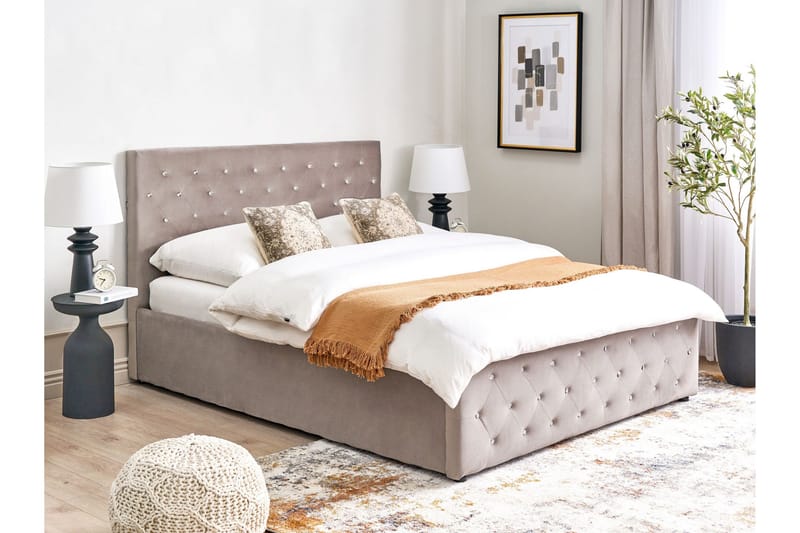 Saleux Sengeramme 140x200 cm - Taupe - Møbler - Senge - Sengeramme & sengestel