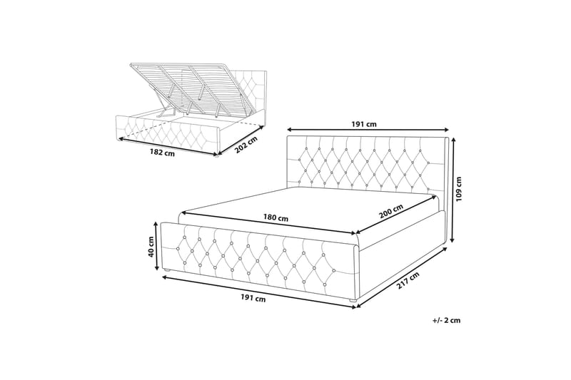 Saleux Sengeramme 180x200 cm - Beige - M�øbler - Senge - Sengeramme & sengestel