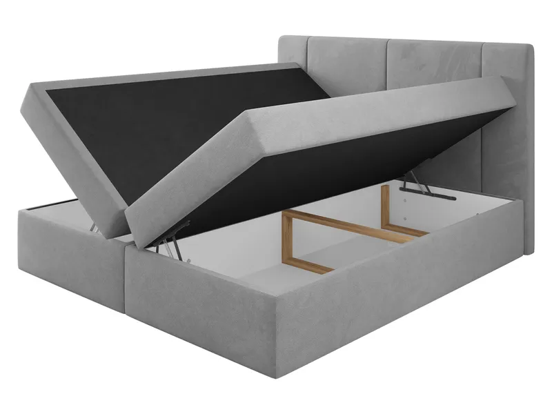 Salricus Kontinentalseng 180x200 cm med Opbevaring - Lysegrå - Møbler - Senge - Kontinentalsenge