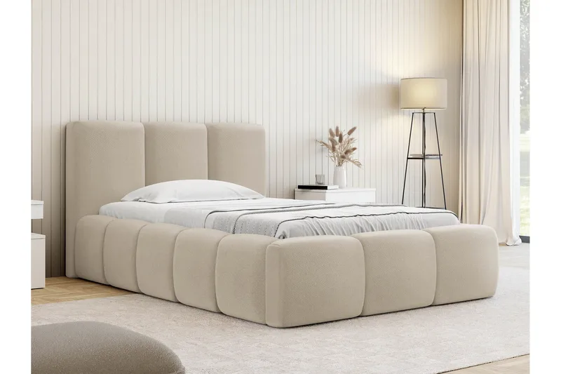 Salvenor Sengeramme med Opbevaring 90x200 cm - Beige - Møbler - Senge - Sengeramme & sengestel