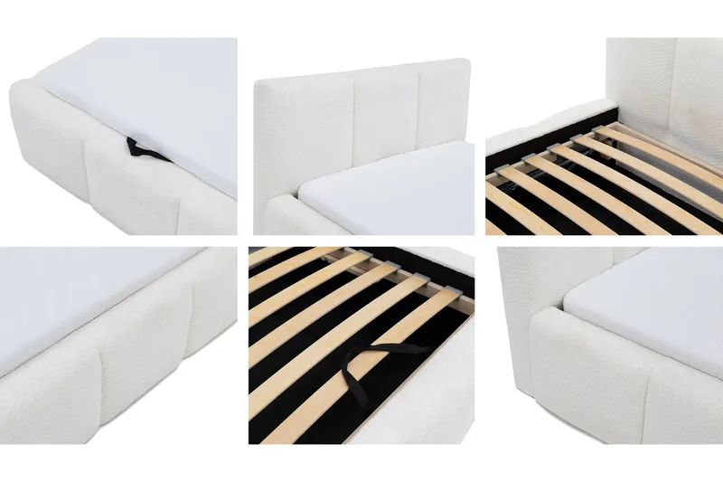 Salvenor Sengeramme med Opbevaring 90x200 cm - Beige - Møbler - Senge - Sengeramme & sengestel