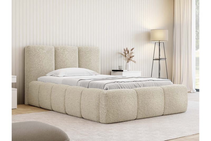 Salvenor Sengeramme med Opbevaring 90x200 cm - Beige - Møbler - Senge - Sengeramme & sengestel