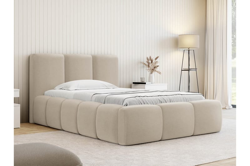 Salvenor Sengeramme med Opbevaring 90x200 cm - Beige - Møbler - Senge - Sengeramme & sengestel