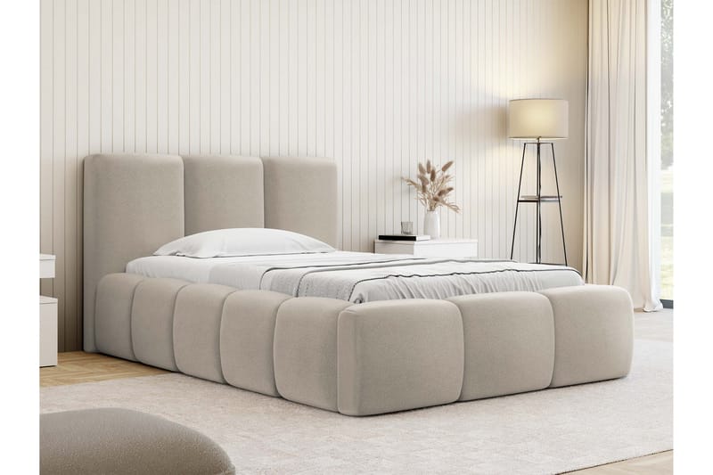 Salvenor Sengeramme med Opbevaring 90x200 cm - Beige - Møbler - Senge - Sengeramme & sengestel