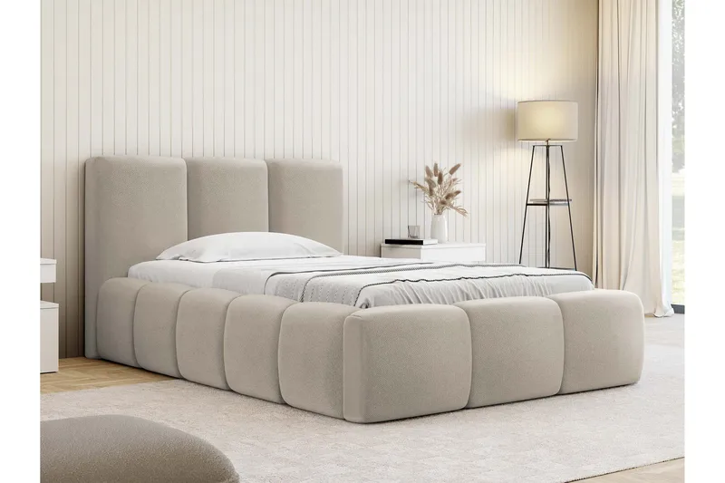 Salvenor Sengeramme med Opbevaring 90x200 cm - Beige - Møbler - Senge - Sengeramme & sengestel