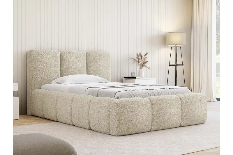 Salvenor Sengeramme med Opbevaring 90x200 cm - Beige - Møbler - Senge - Sengeramme & sengestel