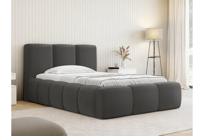 Salvenor Sengeramme med Opbevaring 90x200 cm - Grå - Møbler - Senge - Sengeramme & sengestel