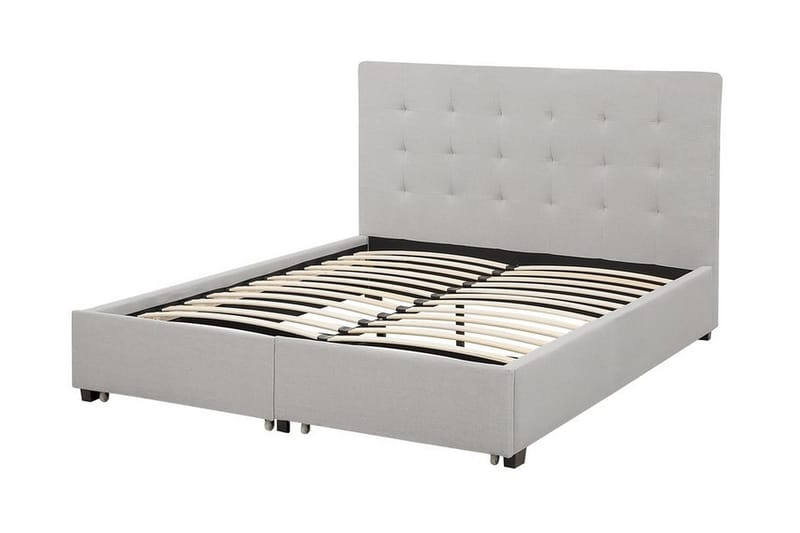 Sandrick kontinentalseng med opbevaring 140x200 - Grå - Møbler - Senge - Sengeramme & sengestel