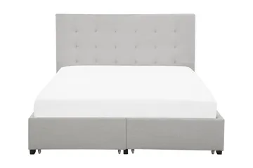 Sandrick kontinentalseng med opbevaring 140x200 - Grå - Møbler - Senge - Sengeramme & sengestel