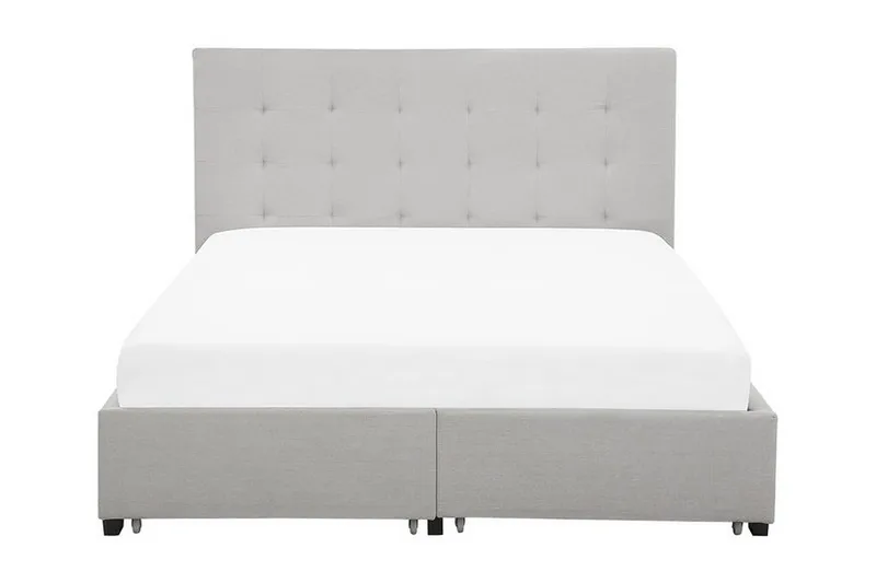 Sandrick kontinentalseng med opbevaring 140x200, Grå