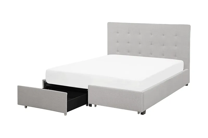 Sandrick kontinentalseng med opbevaring 140x200 - Grå - Møbler - Senge - Sengeramme & sengestel