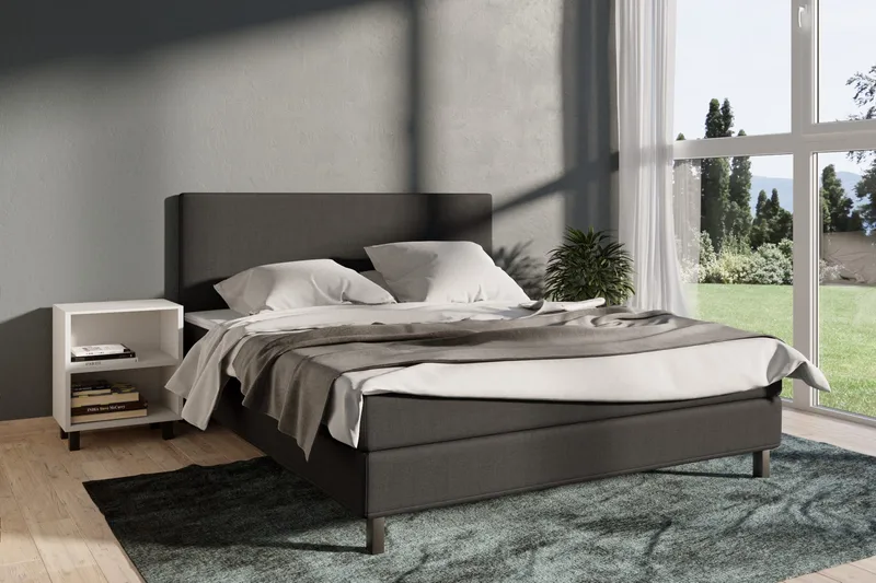 Select No 1 Komplet Sengepakke 210x210 - Mørkegrå/Sort - Møbler - Senge - Komplet sengepakke