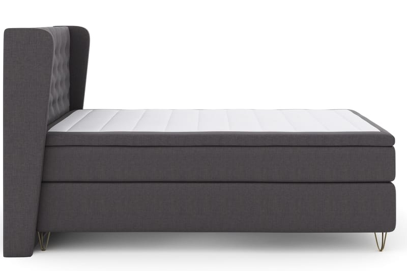 Select No 4 Komplet Sengepakke 140x200 Fast - Mørkegrå/Metal V-form - Møbler - Senge - Komplet sengepakke