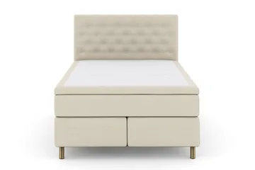 Dybt tuftet Sengegavl 140 cm - Beige