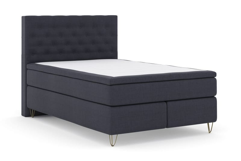 Select No 6 Komplet Sengepakke 140x200 Fast Memory/Pocket - Blå/Metal V-form - Møbler - Senge - Komplet sengepakke