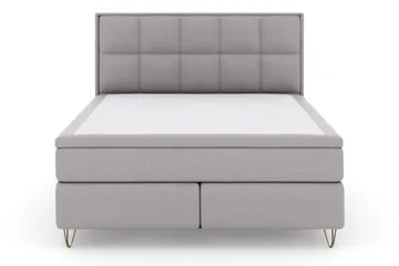 Select No 6 Komplet Sengepakke 160x200 Fast Memory/Pocket - Lysegrå/Metal V-form - Møbler - Senge - Komplet sengepakke