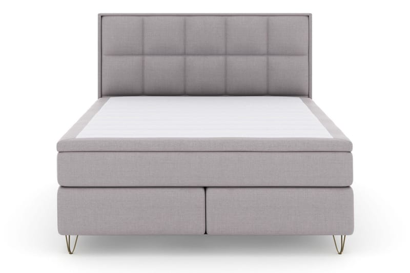 Select No 6 Komplet Sengepakke 160x200 Fast Memory/Pocket - Lysegrå/Metal V-form - Møbler - Senge - Komplet sengepakke