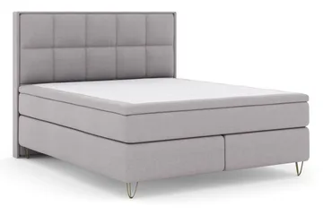 Select No 6 Komplet Sengepakke 160x200 Fast Memory/Pocket - Lysegrå/Metal V-form - Møbler - Senge - Komplet sengepakke