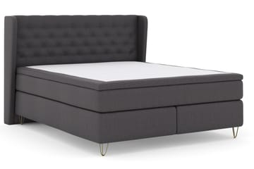 Select No 6 Komplet Sengepakke 180x200 Fast Watergel - Mørkegrå/Metal V-form - Møbler - Senge - Komplet sengepakke