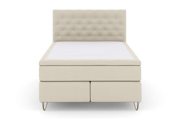 Select No 6 Kontinentalseng 140x200 hård/Medium Latex/Memory - Beige/metal V-Form - Møbler - Senge - Kontinentalsenge