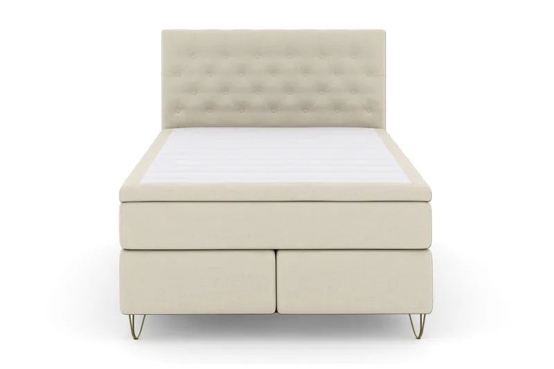 Select No 6 Kontinentalseng 140x200 hård/Medium Latex/Memory, Beige/metal V-Form