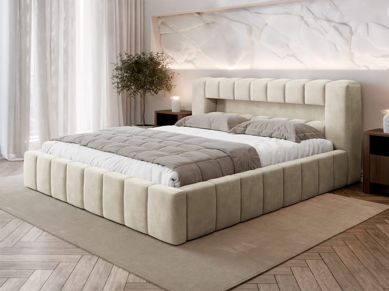 seng Amaro Velluto 02 140x200 - beige - Møbler - Senge - Sengeramme & sengestel