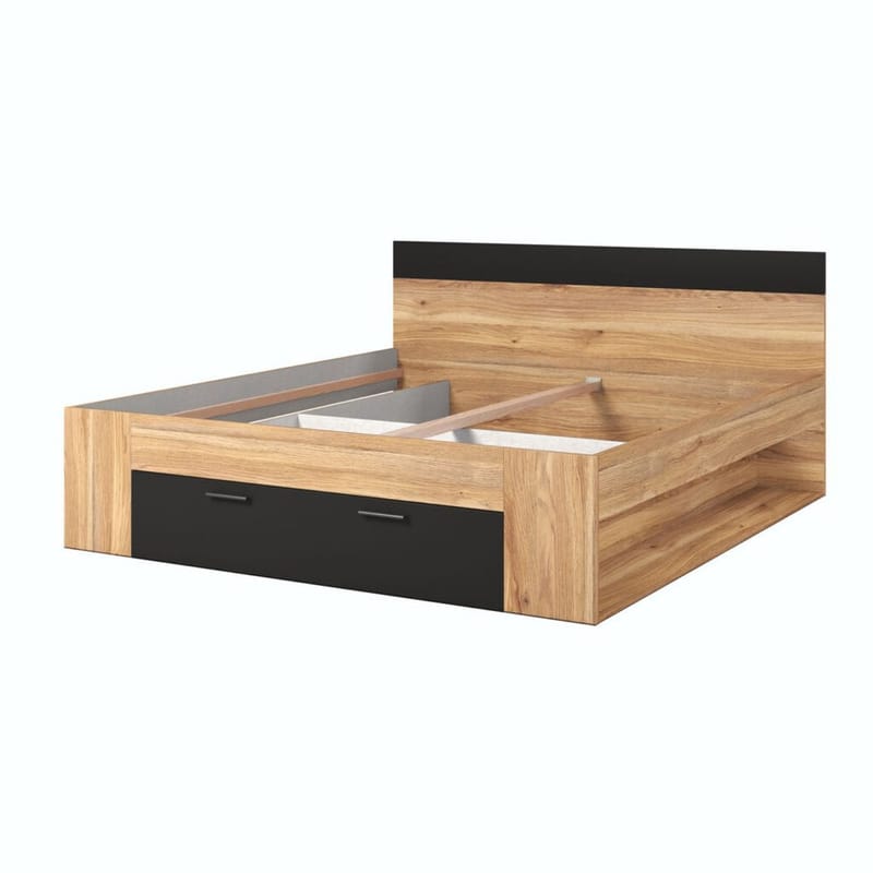 Seng Beta med skuffer, 180 cm, Mauvella Eg