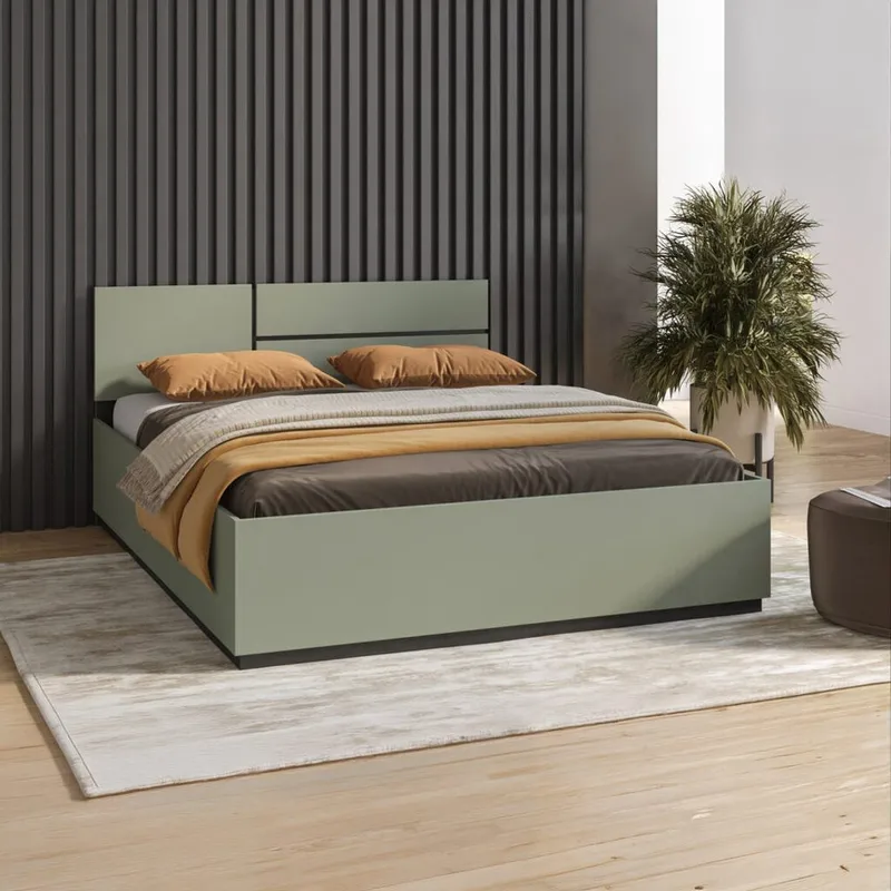 Seng Cross S - 160 cm, Grøn - Møbler - Senge - Sengeramme & sengestel