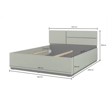 Seng Cross S - 160 cm, Grøn - Møbler - Senge - Sengeramme & sengestel