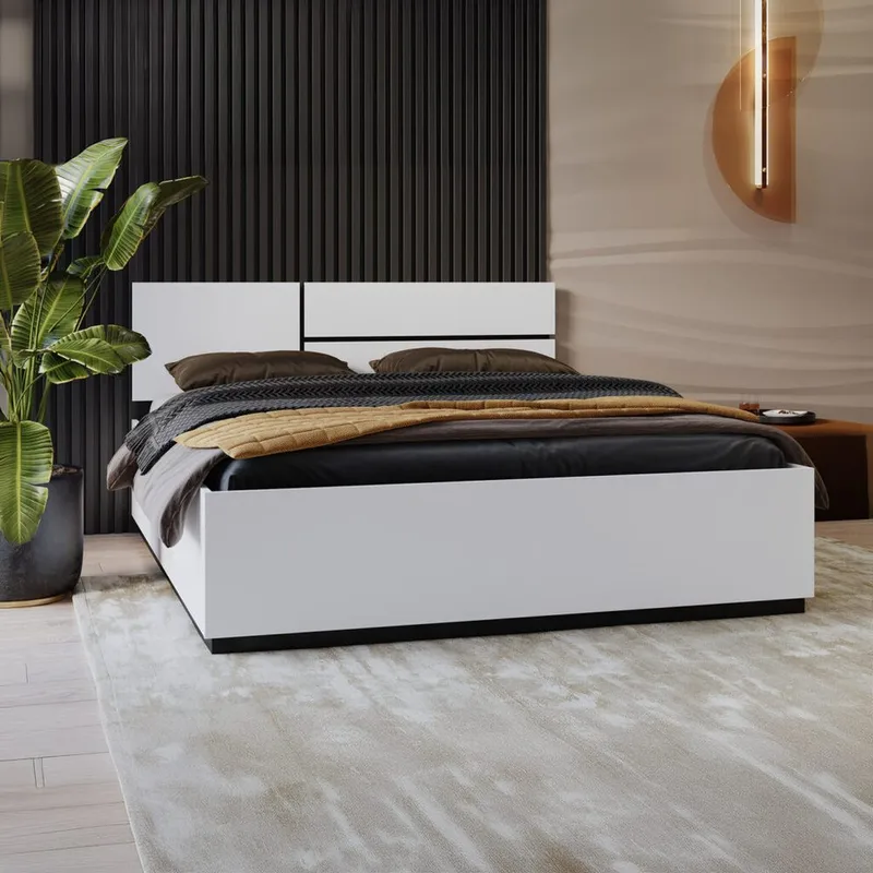 Seng Cross S - 160 cm, Hvid - Møbler - Senge - Sengeramme & sengestel