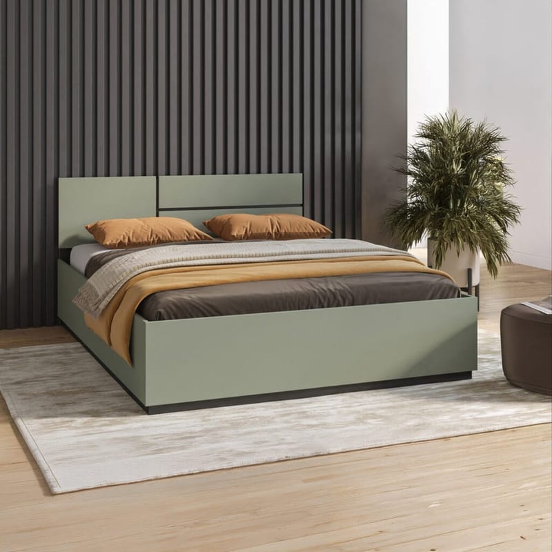 Seng Cross S med løft op opbevaring - 160 cm, Grøn - Møbler - Senge - Sengeramme & sengestel