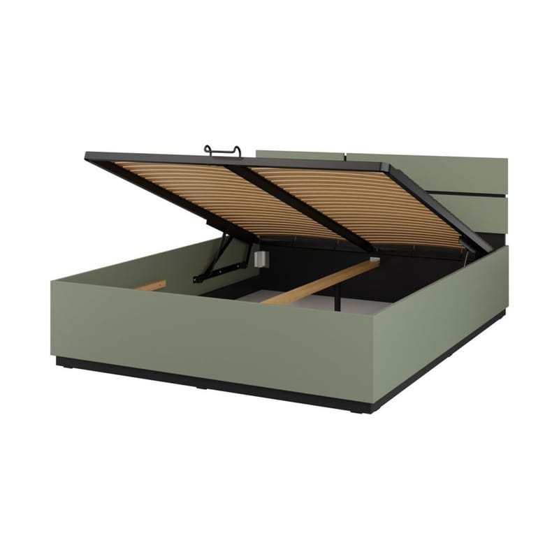 Seng Cross S med løft op opbevaring - 160 cm, Grøn - Møbler - Senge - Sengeramme & sengestel
