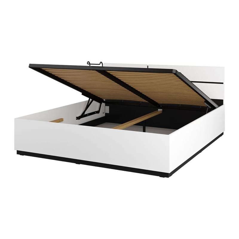 Seng Cross S med løft op opbevaring - 180 cm, Hvid - Møbler - Senge - Sengeramme & sengestel