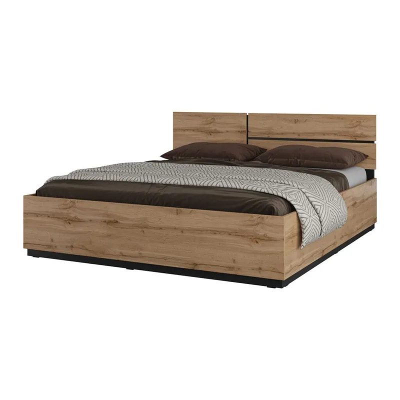 Seng Cross S med opklappelig opbevaring, 180 cm, Wotan eg