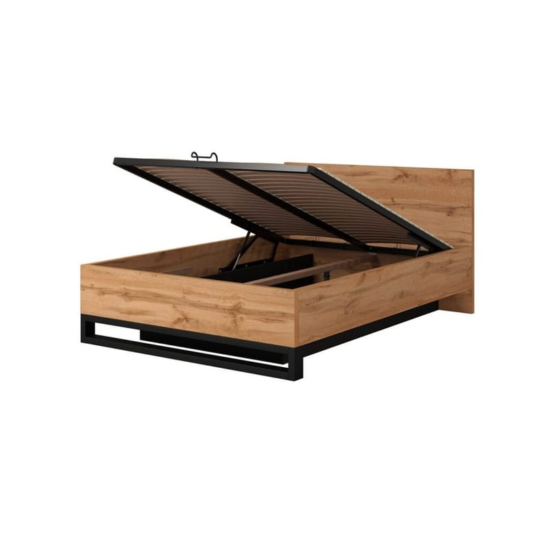 Seng Halle S med ramme med gasløft og opbevaringskasse - 140 cm - Møbler - Senge - Sengeramme & sengestel