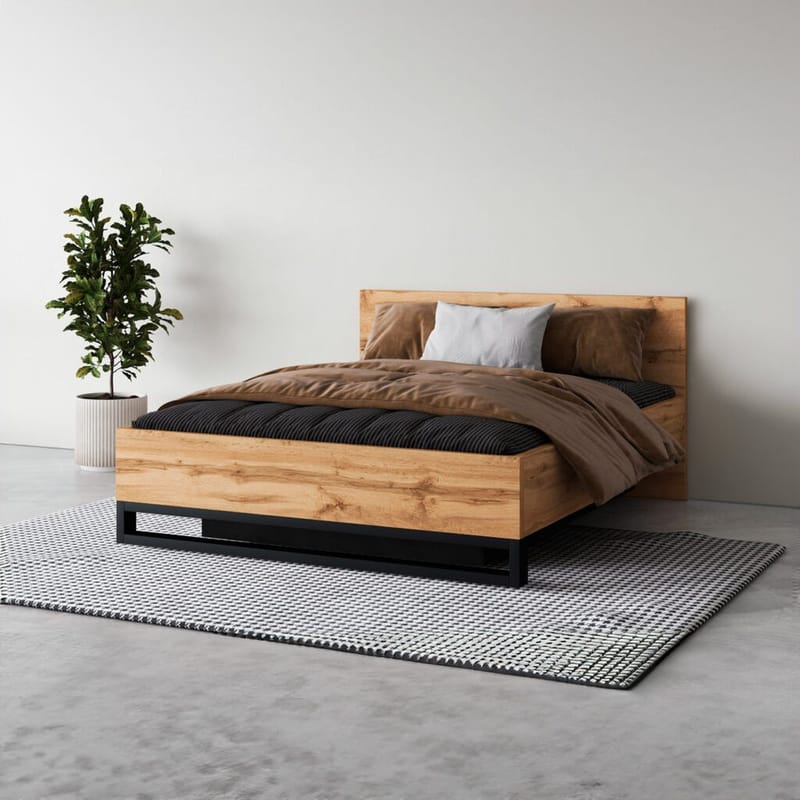 Seng Halle S med Ramme på Gaslift og Opbevaringsboks - 160 cm - Møbler - Senge - Sengeramme & sengestel