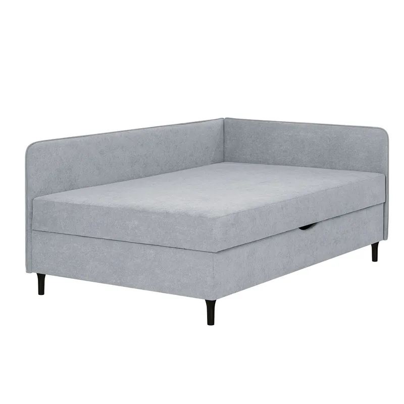 Seng HOME4YOU Henriette 120x200 cm, med opbevaring 150x40x74 cm, Melamin med egetræsbark, Grå