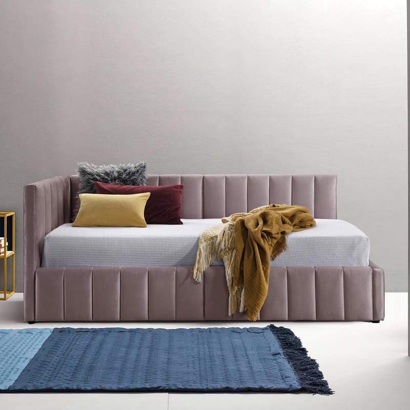 Seng HOME4YOU Jasper 90x200 cm 100x40xh115 cm, Sort - Pink - Møbler - Senge - Sengeramme & sengestel