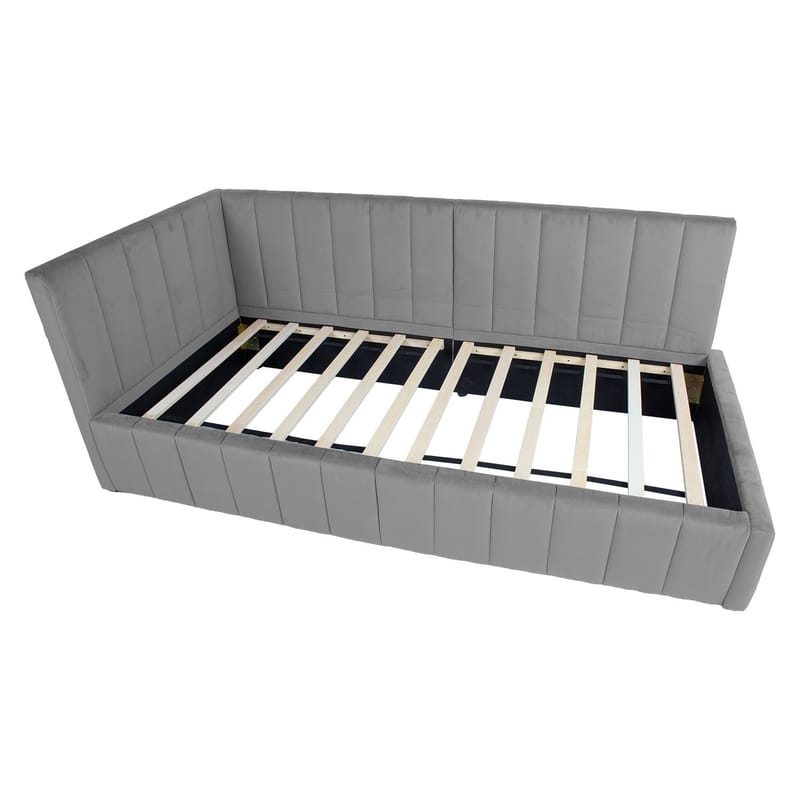 Seng HOME4YOU Jasper 90x200 cm 75x40xh102 cm, eg - Grå - Møbler - Senge - Sengeramme & sengestel