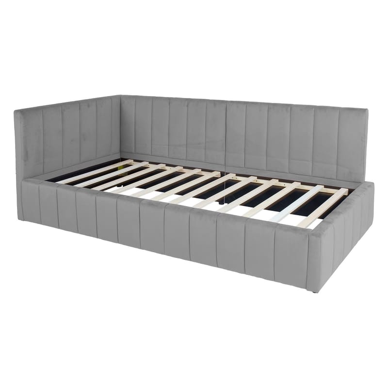 Seng HOME4YOU Jasper 90x200 cm 75x40xh102 cm, eg - Grå - Møbler - Senge - Sengeramme & sengestel