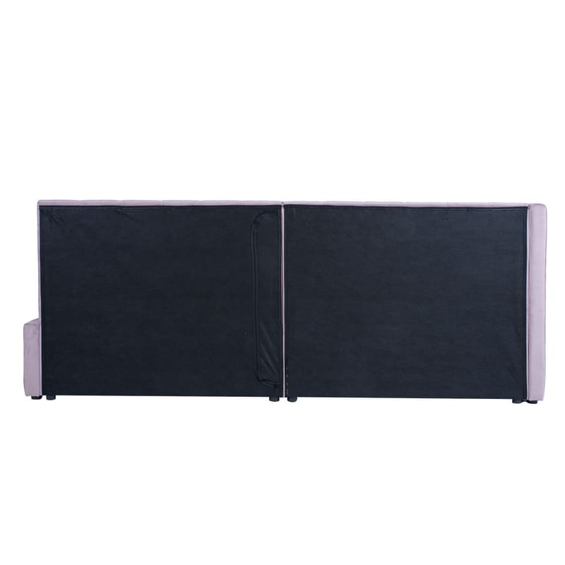 Seng HOME4YOU Jasper 90x200 cm med madras Harmony Duo 100x40xh140 cm, Eg - Støvet rosafarvet - Møbler - Senge - Komplet sengepakke