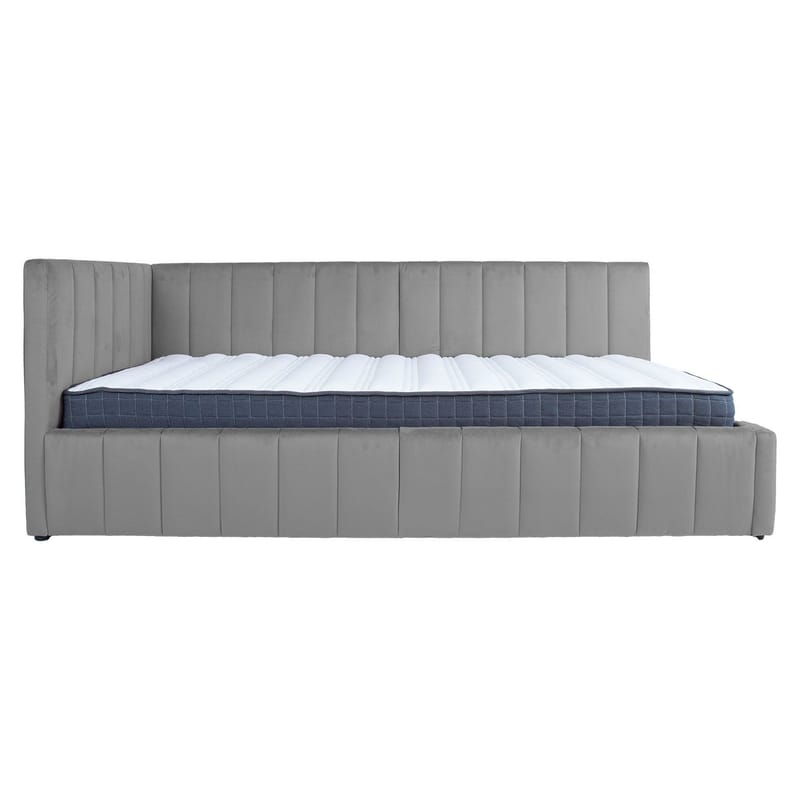 Seng HOME4YOU Jasper 90x200 cm med madras Harmony Uno 106x40xh76 cm, Eg - grå - Møbler - Senge - Komplet sengepakke