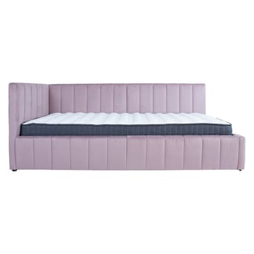 Seng HOME4YOU Jasper 90x200 cm med madras Harmony Uno 180x40xh76 cm, Eg - Støvet rosafarvet - Møbler - Senge - Sengeramme & sengestel