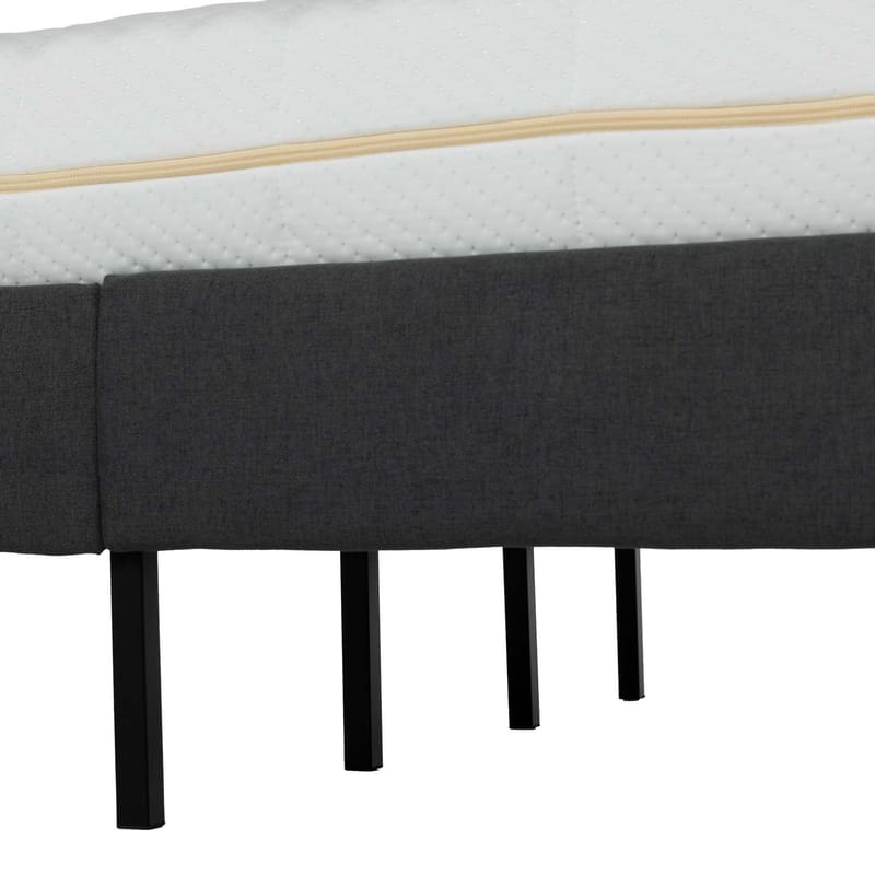 Seng HOME4YOU Juno 90x200 cm med madras Kukka Duo 11 zoner grå - Grå - Møbler - Senge - Komplet sengepakke