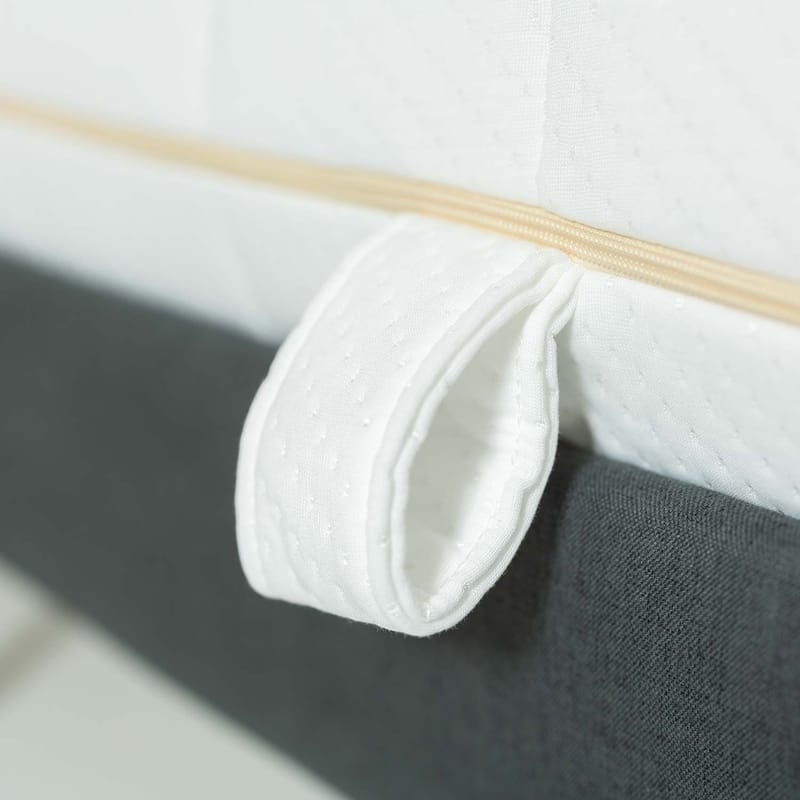 Seng HOME4YOU Juno 90x200 cm med madras Kukka Duo 11 zoner grå - Grå - Møbler - Senge - Komplet sengepakke