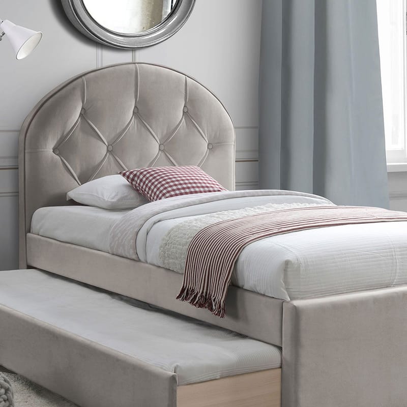 Seng HOME4YOU Lara med madras Harmony Uno 90x200 cm champagne - champagne - Møbler - Senge - Komplet sengepakke